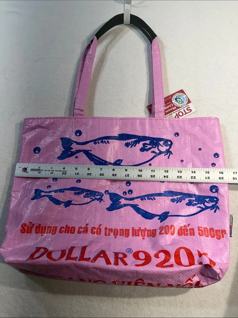 Pink Fish Print Tote Bag